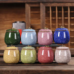 pots thé céramique texture craquelée anneau doré couvercle classique vert bleu rose marron clair