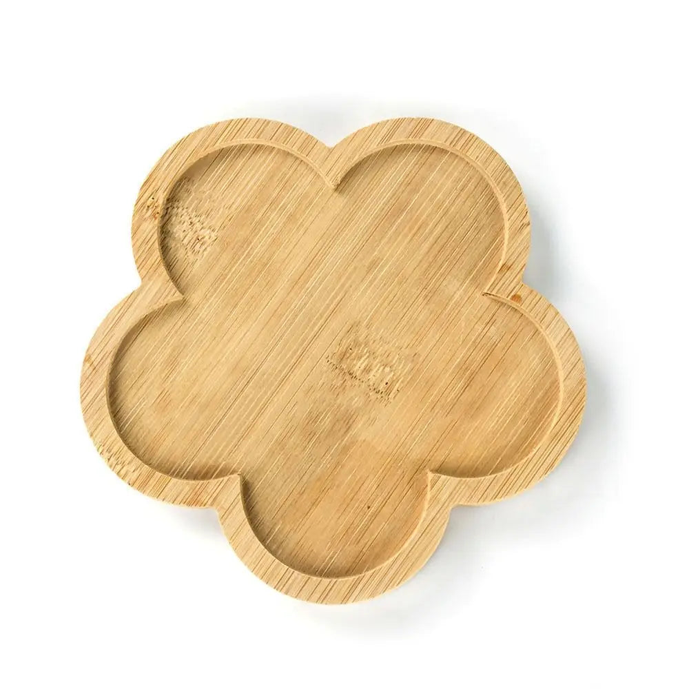 assiettes bambou naturel moderne rayures horizontales différents animaux fleur chat cerf