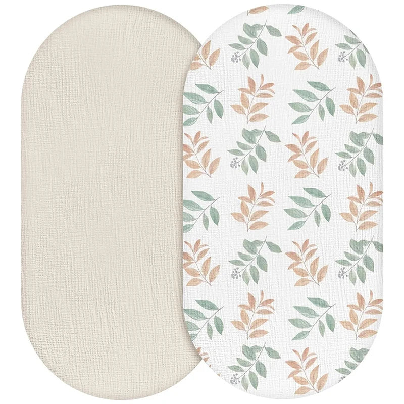 draps housses bébé unisexe fleurs feuilles moderne doux beige rose vert bleu marine