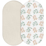 draps housses bébé unisexe fleurs feuilles moderne doux beige rose vert bleu marine
