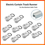 rideaux électriques runners blancs rondelettes transparentes moderne anneaux métalliques