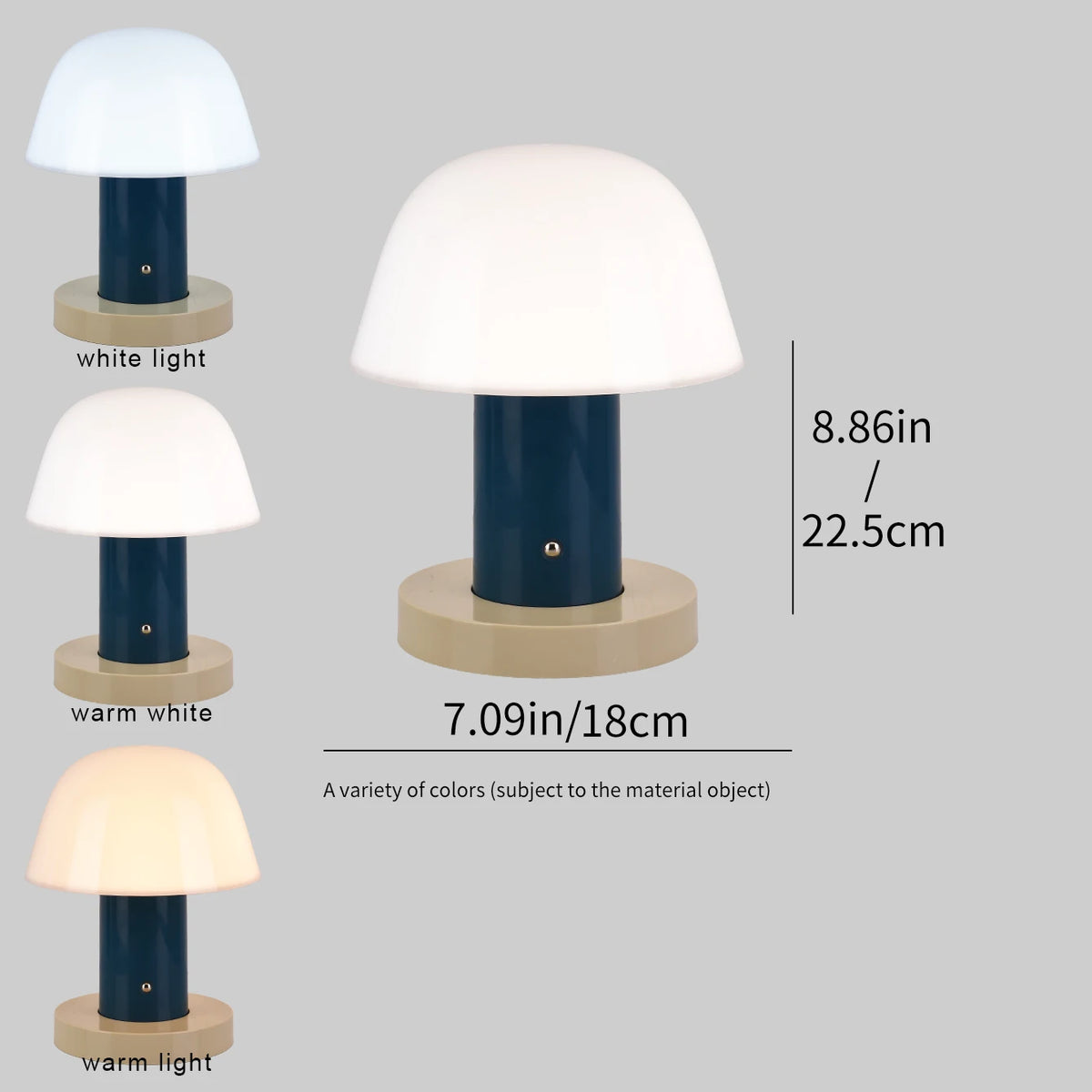 veilleuse table champignon rechargeable led tactile blanc orange bleu marine moderne