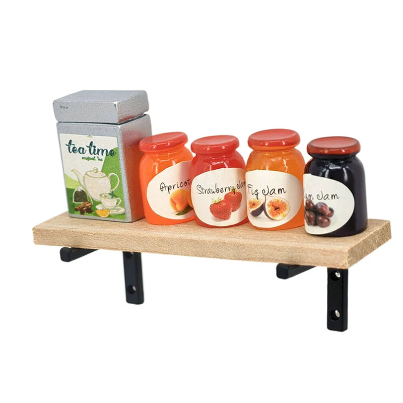 étagère bois moderne étagère miniatures support rangement vis fixations pots confiture thé blanc