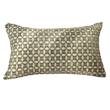 housse coussin texturée motif géométrique vert blanc jaune moderne opacité carré décoration lit chaise