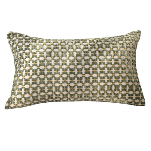 housse coussin texturée motif géométrique vert blanc jaune moderne opacité carré décoration lit chaise