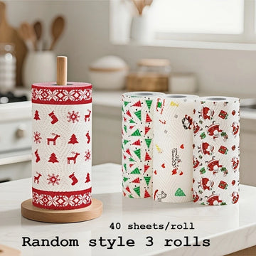 serviettes papier noël rennes flocons sapins festives jetables rouge vert blanc festive
