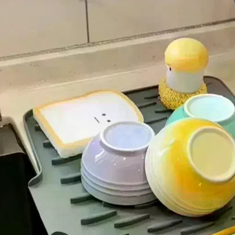 tapis cuisine vert foncé rayures noires moderne antidérapant drainage efficace assaisonnement vaisselle silicium