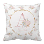 ensemble literie bébé floral personnalisable rose alphabet fleuri couette drap housse coussin decoration nom