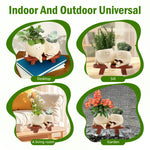 cache pot résine visage souriant plante verte intérieur extérieur moderne herbe cactus décoration maison