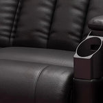 fauteuils cinéma noir simili cuir contemporain tablette intégrée porte gobelet porte papeterie