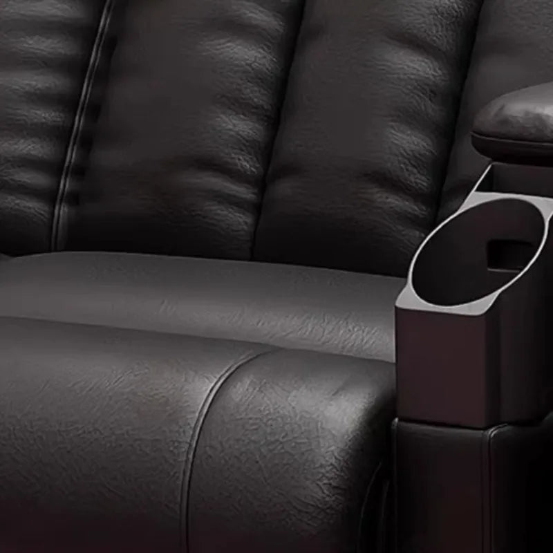 fauteuils cinéma noir simili cuir contemporain tablette intégrée porte gobelet porte papeterie