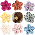 fleurs artificielles tissu satinées rose beige gris orange bleu jaune clips cheveux décoration bricolage