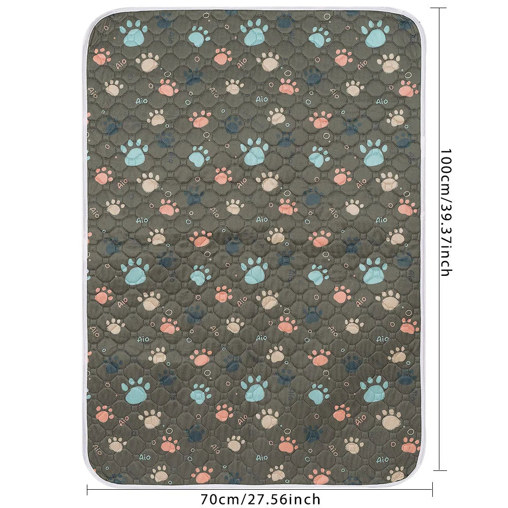 tapis absorbant imperméable chien chat motif pattes coeur lavable antidérapant intérieur moderne bleu