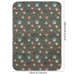 tapis absorbant imperméable chien chat motif pattes coeur lavable antidérapant intérieur moderne bleu