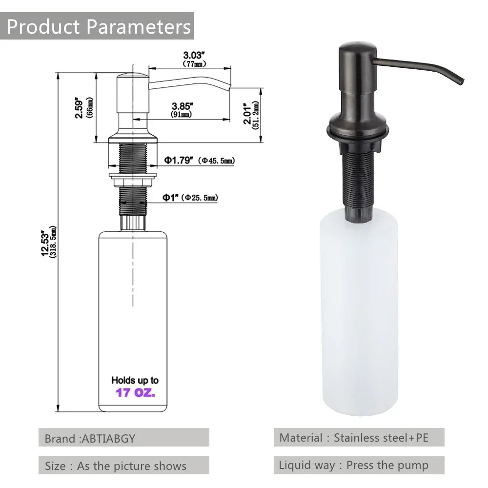 distributeur savon liquide main moderne noir cuivre bronze rouge minimaliste fixations bouteille 500ml