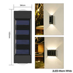 lampe solaire murale moderne ip65 led rechargeable extérieure panneau solaire texturé noir minimaliste