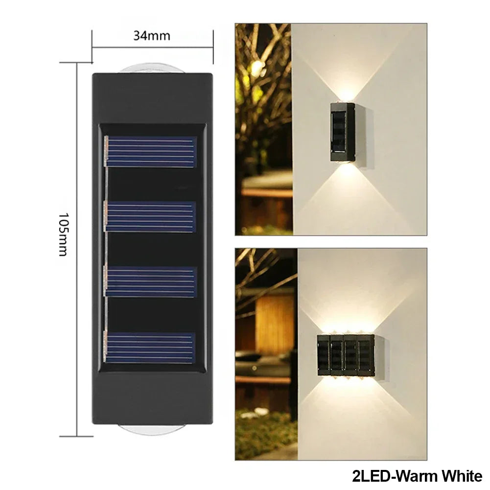 lampe solaire murale moderne ip65 led rechargeable extérieure panneau solaire texturé noir minimaliste
