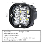 lampe led phare antibrouillard jaune blanc noir moderne robuste tout terrain ip68 12v 24v