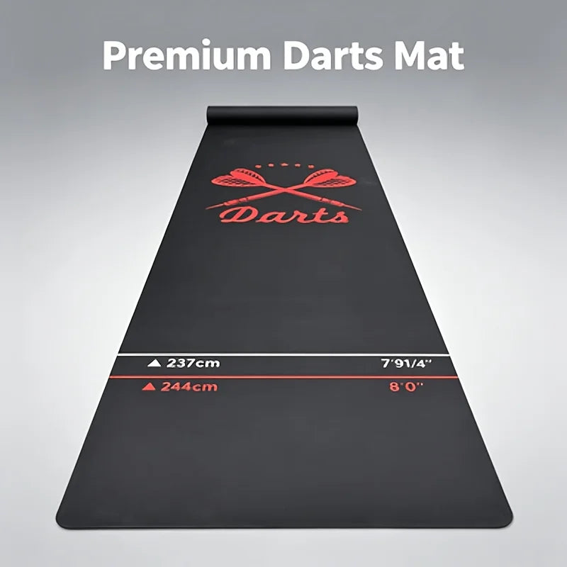 tapis fléchettes darts logo rouge antidérapant polyester moderne noirintérieurextérieur