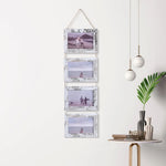 Cadres mural vintage multi compartiments corde texture grunge blanc noir roseclair bleumarin