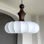 lampe suspendue moderne scandinave rayures noires blanc chaîne noire chambre salon étude hall