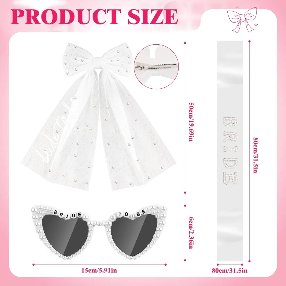 accessoires mariage voile blanc classique lunettes sash fiançailles transparent festif