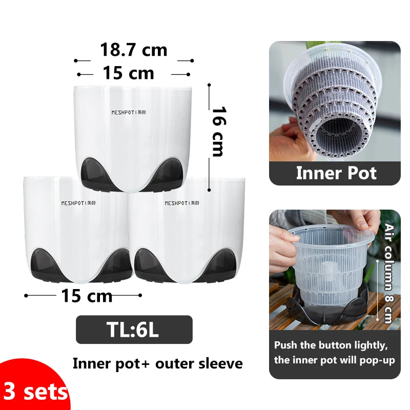 pots orchidées blancs modernes perforations ventilation racines aérationintérieurexterne