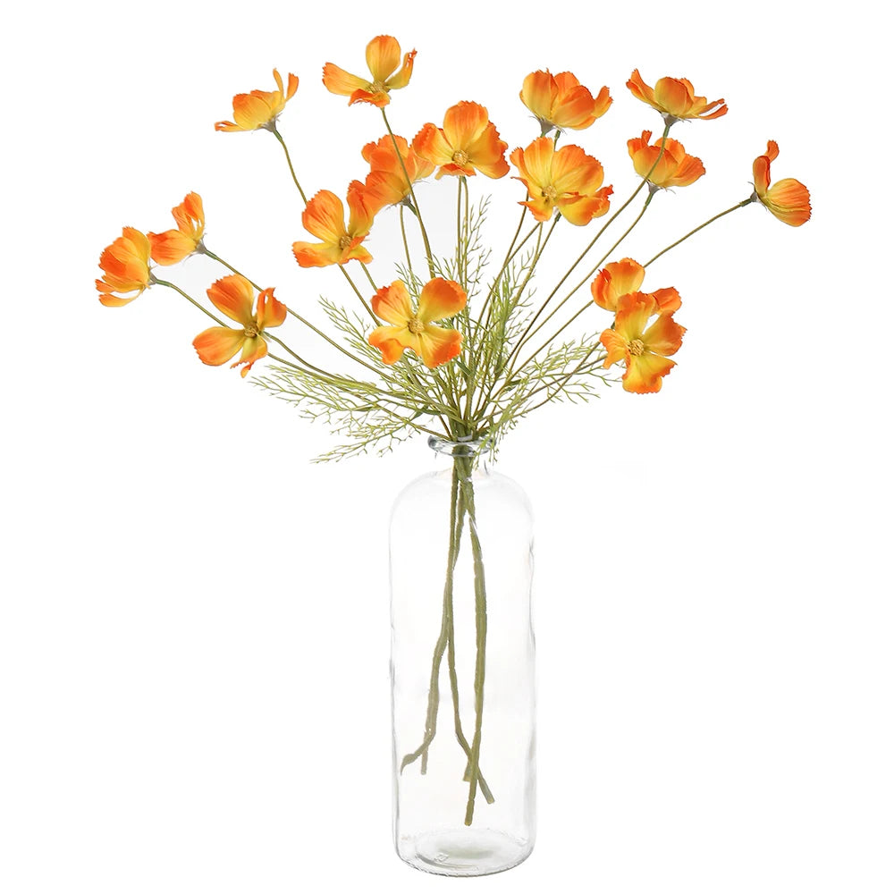 décoration intérieure moderne bouquet lys artificiel blanc 60cm vase minimaliste