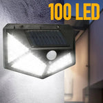 lampe solaire noire moderne capteur mouvement 100 led ip65 autonomeextérieur