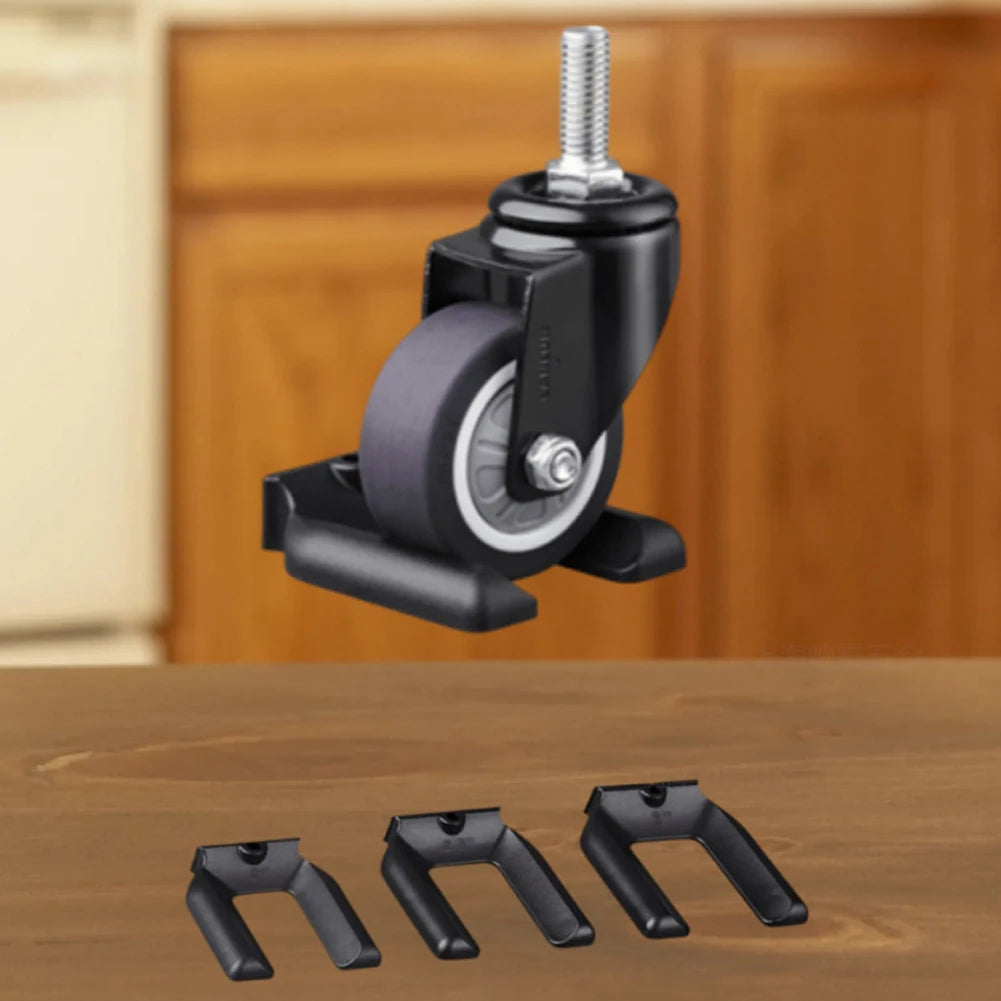 roulettes meuble supports plastique noir gris caoutchouc antidérapant vissage trou central set pièces