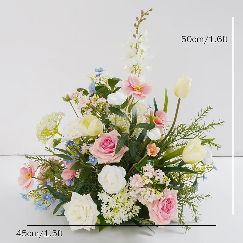 bouquets fleurs artificielles blanc rose bleu vert décoration maison anniversaire mariage party événement