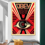 affiches pop art révolutionnaires géorges orwell 1984 graphiques abstrait oeil stylisé rouge noir beige