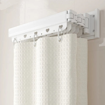 rideau douche blanc moderne texture carrés anti moisissure opacité clips fixations salle bain polyester