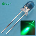 diodes led bleu vert rouge blanc chaud jaune rose violet orange 20000h 5mm round