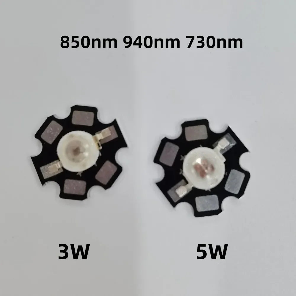 puce led infrarouge haute puissance vision nocturne 850nm 940nm 730nm caméra surveillance