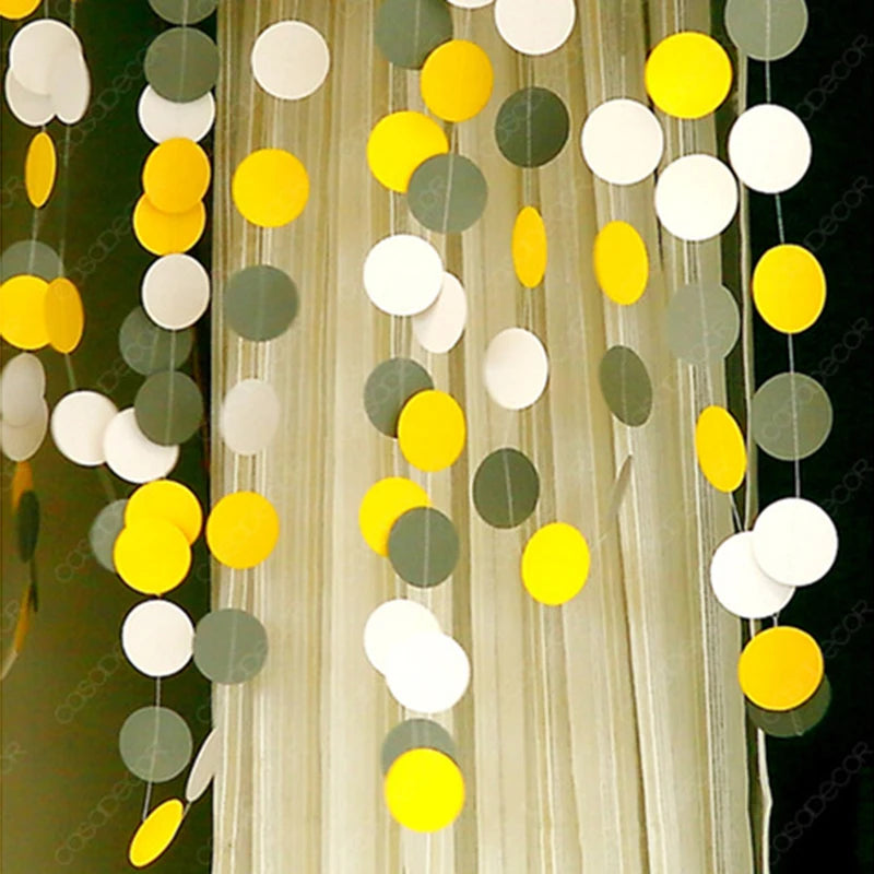 guirlande décorative papier cercles colorés festifs anniversaire mariage noël enfantin festive