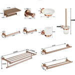 accessoires salle bain or rose moderne porte serviettes savon verre téléphone double rangée