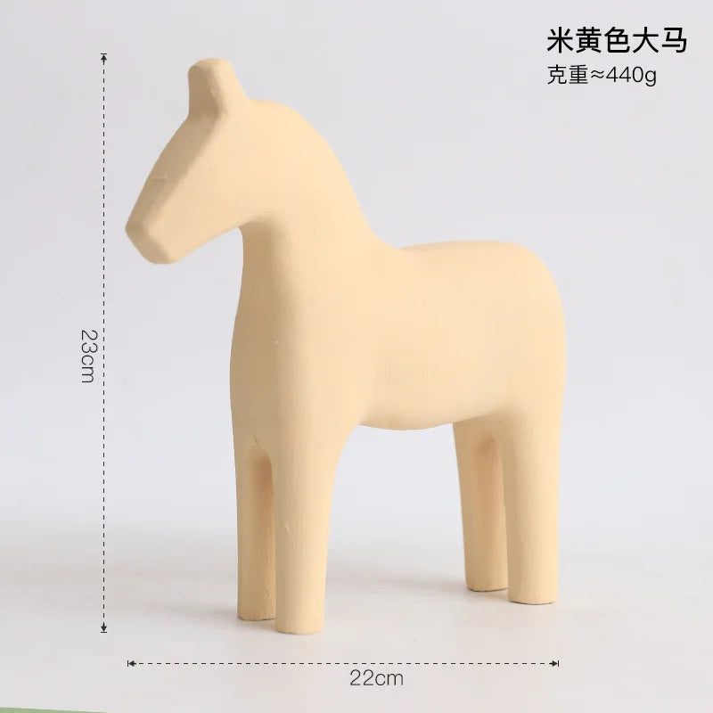 décorations maison figurines chevaux bois couleur marron rouille minimaliste moderne figurines chevaux vert forêt