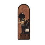 porte clés mural moderne imprimé chats texture bois noir sac main plante bijoux
