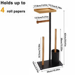 support papier toilette moderne noir blanc brosse wc plateau bois rouleaux