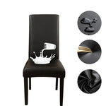chaise moderne simili cuir tissée imperméable élastique anti poussière noir mariage