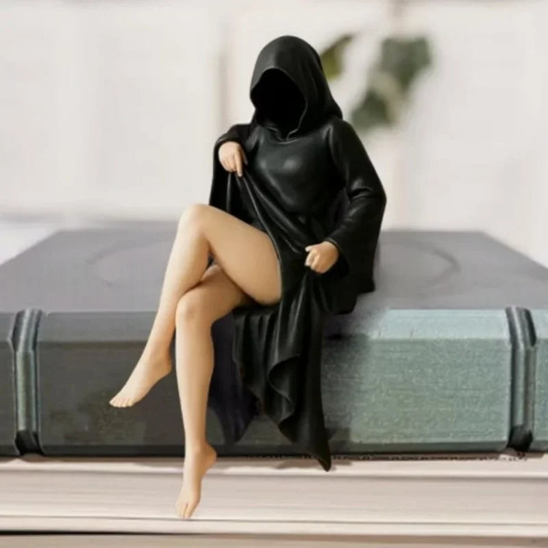 figurine moderne noire satinée ornement taille 15cm 76mm erotique mystérieuse collection deco chambre salon