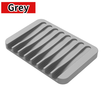 porte savon silicone bleu gris moderne rainures salle bain