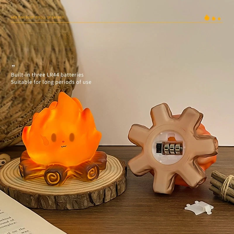 lampe table cartoon veilleuse enfant tronc arbre flamme orange mignon dessin animé chambre enfantsDecorationAmbiance