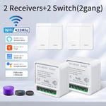 interrupteur mural sans fil blanc smart wifi rf 433mhz moderne minimaliste