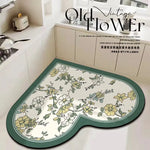 tapis cuisine acrylique antidérapant fleurs motifs floraux vintage beige vert rose blanc