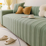 housse canapé polyestère beige rayures moderne anti poussière adhésif lavage machine 90 300cm