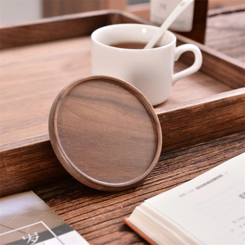 coasters bois naturels respectueux environnement minimaliste bois chêne noyer sets coeurs rectangles