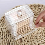 boîtes rangement coton tige disques coton transparentes modernes pliables rechargeables
