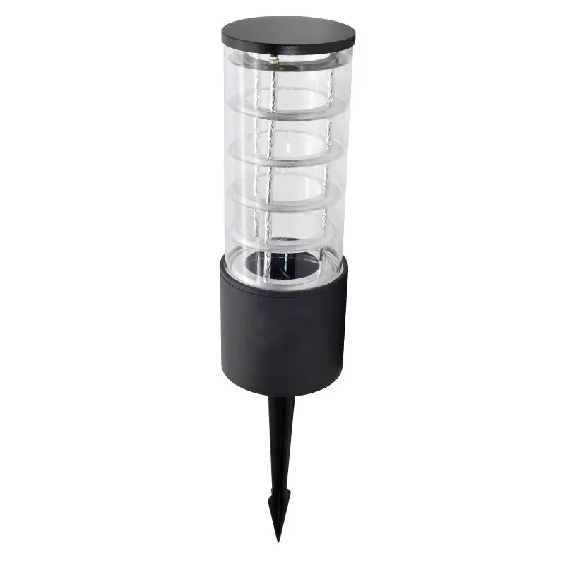 lampe solaire moderne noire transparente barres horizontales ip65 led flux lumineux 2492000